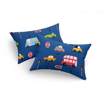 Set 2 fete de perna, Paula - Blue, Eponj Home, 65% bumbac/35% poliester