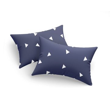 Set 2 fete de perna, Üçgen - Blue, Eponj Home, 65% bumbac/35% poliester