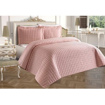 Set cuvertura de pat dubla 3 piese, Estiva - Powder, Dowry World, Bumbac
