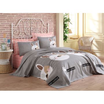 Set cuvertura pique dubla, Tavşancık, Eponj Home, Bumbac