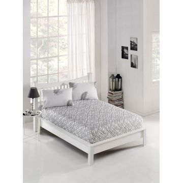 Set de pat pentru o persoana (cearceaf cu elastic si perna) 2 piese, Palma, EnLora Home, 65% bumbac/35% poliester