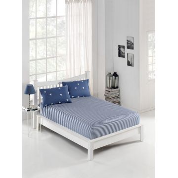 Set de pat pentru o persoana (cearceaf cu elastic si perna) 2 piese, Üçgen, Eponj Home, 65% bumbac/35% poliester