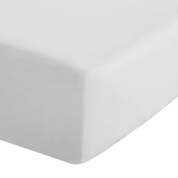 Cearceaf alb din bumbac percale cu elastic 150x200 cm Easy Iron Percale – Catherine Lansfield