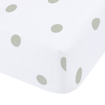 Cearceaf alb-verde din flanelă cu elastic 150x200 cm Polka Dot – Catherine Lansfield