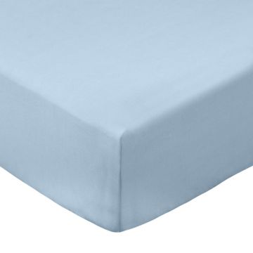 Cearceaf albastru din bumbac percal cu elastic 150x200 cm Cotton Percale – Bianca