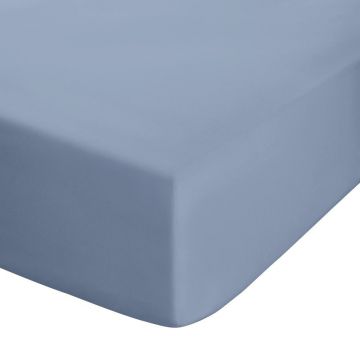 Cearceaf albastru din bumbac percale cu elastic 150x200 cm Easy Iron Percale – Catherine Lansfield