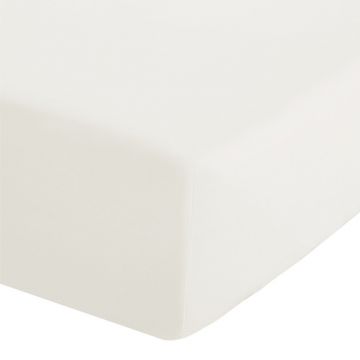 Cearceaf crem din bumbac percale cu elastic 90x190 cm Easy Iron Percale – Catherine Lansfield