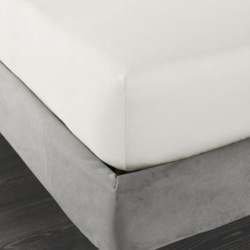 Cearceaf fildeș din bumbac satinat cu elastic 150x200 cm Cotton Sateen – Bianca