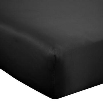 Cearceaf negru din satin cu elastic 150x200 cm Silky Soft – Catherine Lansfield