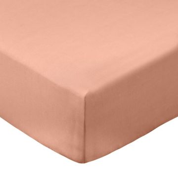 Cearceaf teracotă din bumbac percal cu elastic 150x200 cm Cotton Percale – Bianca