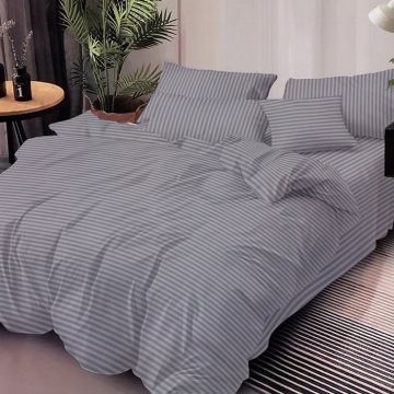 Lenjerie Damasc cu elastic 180x200 Elden Gri (Finet)