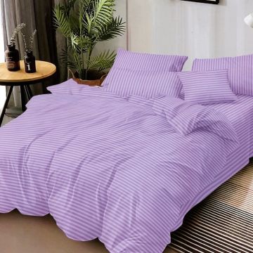 Lenjerie Damasc cu elastic 180x200 Elden Lila (Finet)