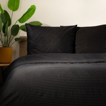 Lenjerie de pat Agnes, Homla, 160x200 cm, bumbac satinat, negru