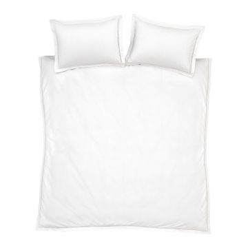 Lenjerie de pat albă din bumbac pentru pat de o persoană 135x200 cm Oxford Lace Trim – Bianca
