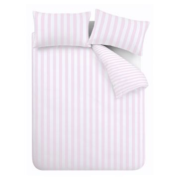 Lenjerie de pat albă/roz pentru pat dublu/extinsă 230x220 cm Stripe Tease – Sassy B