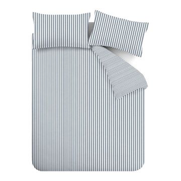 Lenjerie de pat albastră din flanelă pentru pat dublu/extinsă 230x220 cm Stripe – Catherine Lansfield