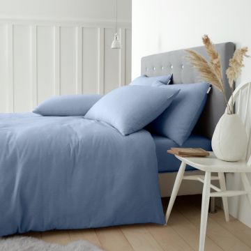 Lenjerie de pat albastru-deschis din flanelă pentru pat dublu/extinsă 230x220 cm Brushed – Catherine Lansfield