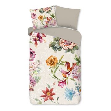 Lenjerie de pat bej din bumbac pentru pat de o persoană/extinsă 140x220 cm Jaimy – Good Morning