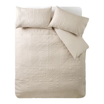 Lenjerie de pat bej pentru pat dublu/extinsă 230x220 cm Folkstone Geo – Catherine Lansfield