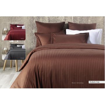 Lenjerie de pat dubla, Exclusive Line - Brown, Primacasa by Türkiz, Bumbac Satinat