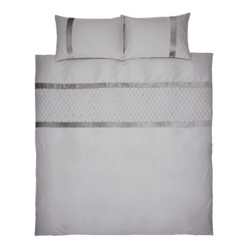 Lenjerie de pat gri din microsatin pentru pat dublu/extinsă 230x220 cm Sequin Cluster – Catherine Lansfield