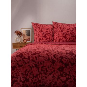 Lenjerie de pat pentru o persoana, Margot, Homla, 2 piese, 140x200 cm, poliester, burgundy