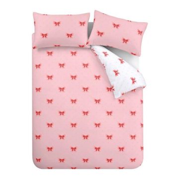 Lenjerie de pat roz pentru pat de o persoană 135x200 cm Dotty Bows – Sassy B