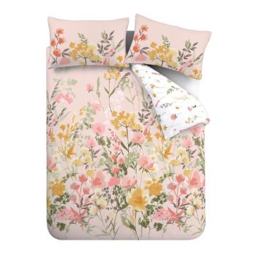 Lenjerie de pat roz pentru pat dublu/extinsă 230x220 cm Countryside Floral – Catherine Lansfield
