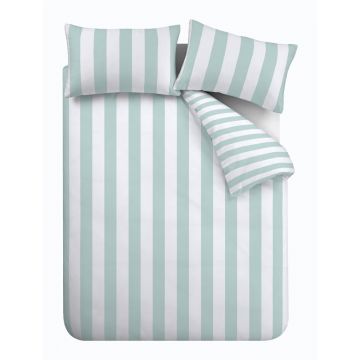 Lenjerie de pat verde-mentă pentru pat dublu/extinsă 230x220 cm Cove Stripe – Catherine Lansfield